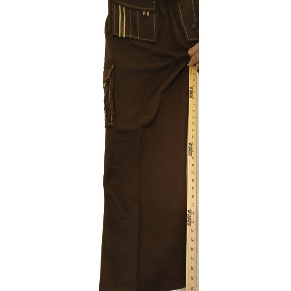 PJ Mark Mens Brown Cargo Pants 36x32 NWT Loose Fit Multi Pocket Utility i-fe - Picture 5 of 12